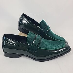 NEW Stacy Adams Men's Spratley Moc Toe Saddle Slip-On Green Sz 8